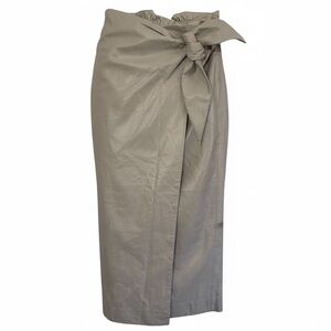 Elizabeth and James Tie Waist Wrap Midi Skirt Paperbag Waist Minimalist Chic